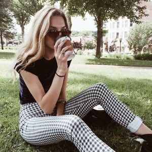 Ankle Length Checkered Pants